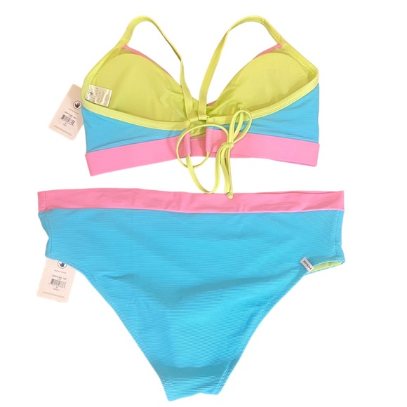 NWT Body Glove 3X Spectrum Drew Plus Size High Waist High Cut Bikini Set Cheeky - Picture 10 of 11